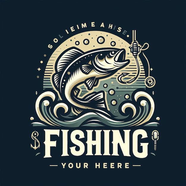 PSD disegno di maglietta da pesca