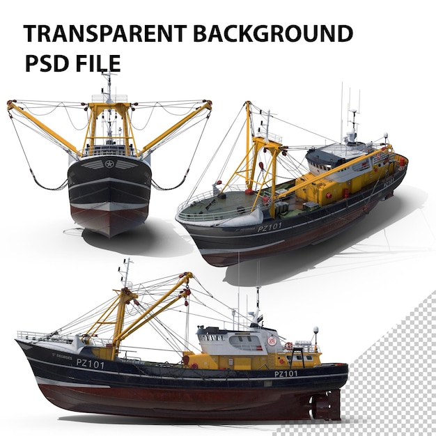 PSD fishing vessel png