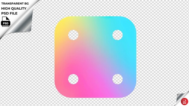 Fisrblock vector icon rainbow colorful psd transparent