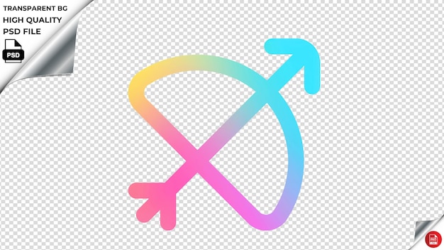 PSD fisrbowarrow векторная икона радуга цветная psd прозрачная