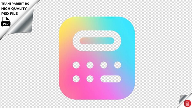 Fisrcalculator vector icon rainbow colorful psd transparent