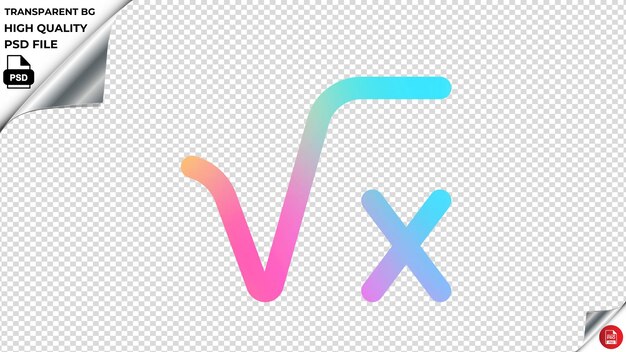 PSD fisrsquareroot vector icon regenboog kleurige psd transparant