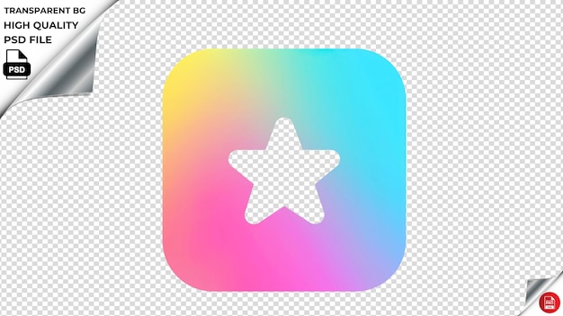PSD fisrsquarestar vector icon rainbow colorful psd transparent
