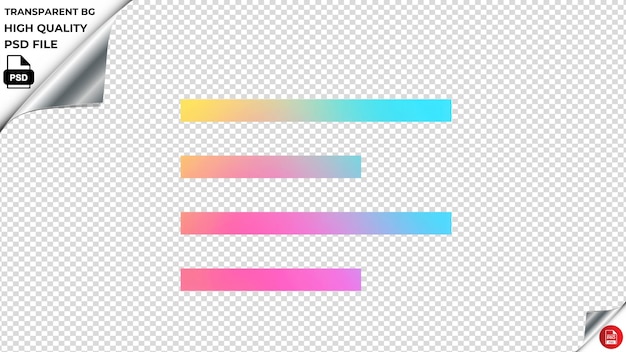 PSD fissalignleft vector icon arcobaleno colorato psd transparente