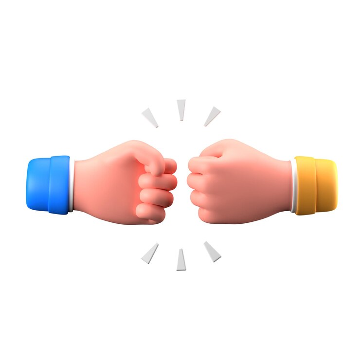PSD fist bump hand gesture sign language