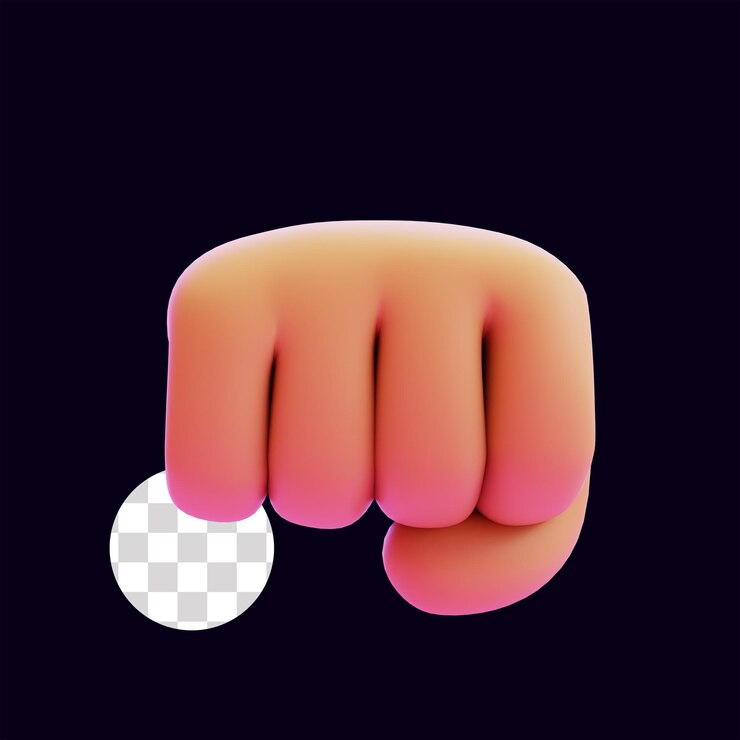 Fist BumpHand Gesture 3D Illustration