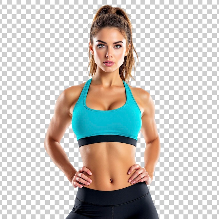 PSD fit woman in sports bra