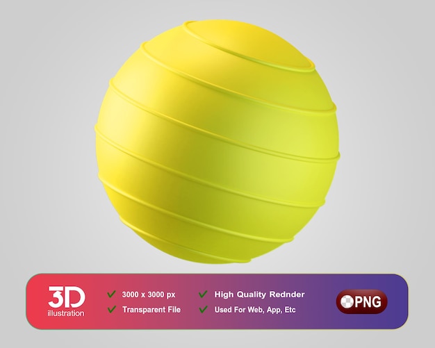 PSD Фитнес и тренажерный зал 3d icons yoga ball