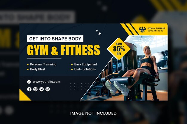 PSD fitness banner gym banner