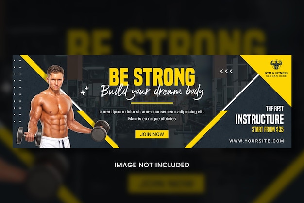 PSD fitness banner gym banner