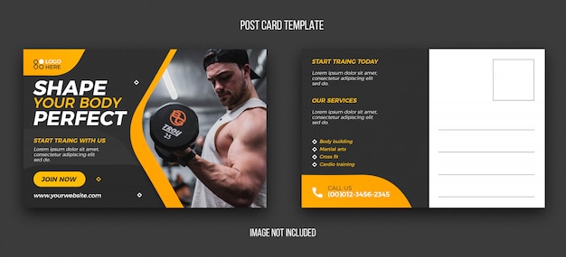 Fitness briefkaart ontwerpsjabloon