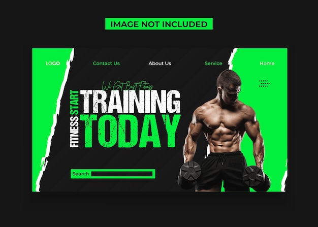 Fitness center landing page or Website Header Design