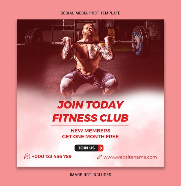 Modello di marketing sui social media per fitness club