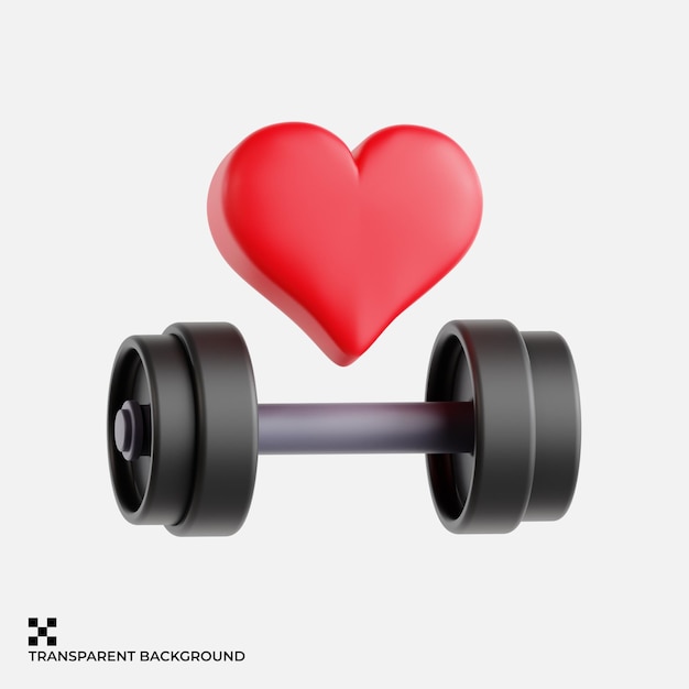 Fitness Dumbbell with Heart Symbol for Mental Health