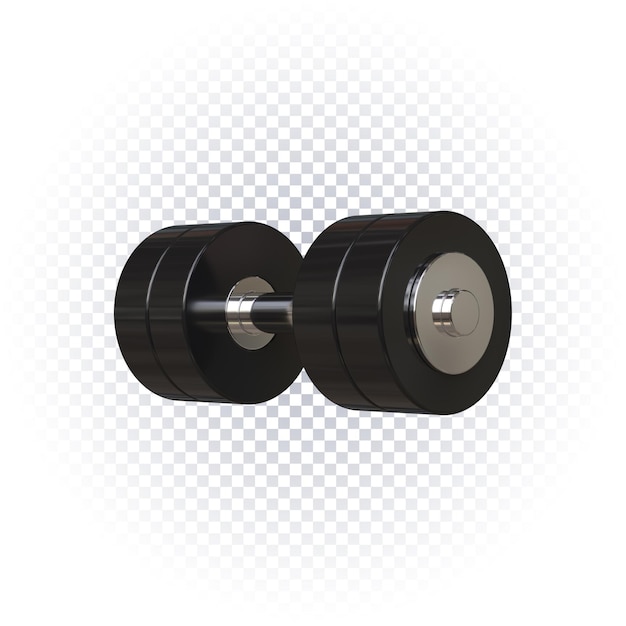 Fitness dumbell pictogram 3d render geïsoleerd