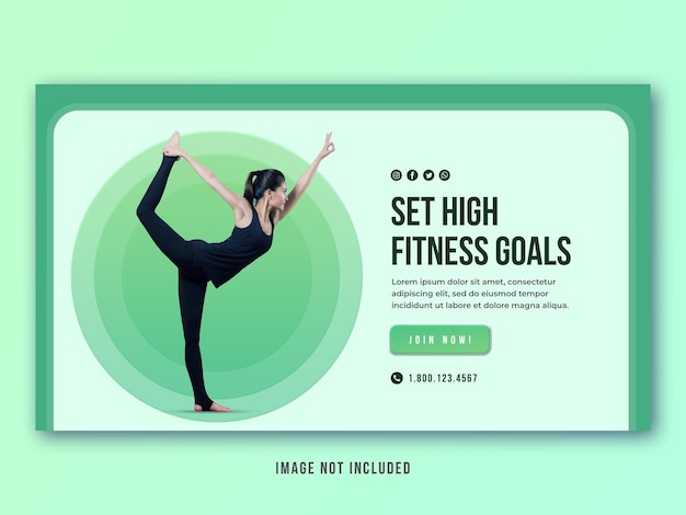 Fitness exercise banner template