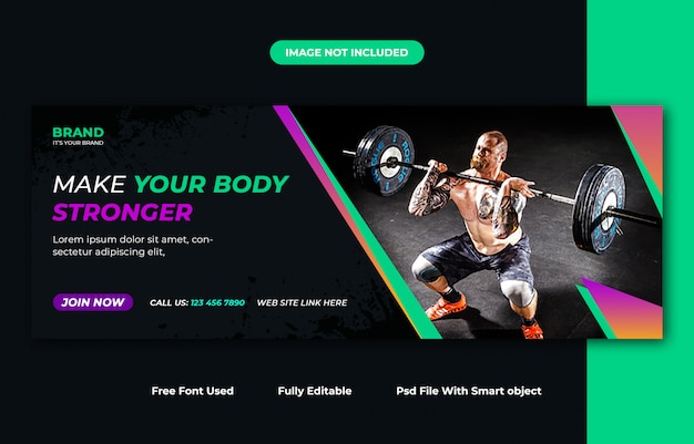 PSD fitness facebook cover design template