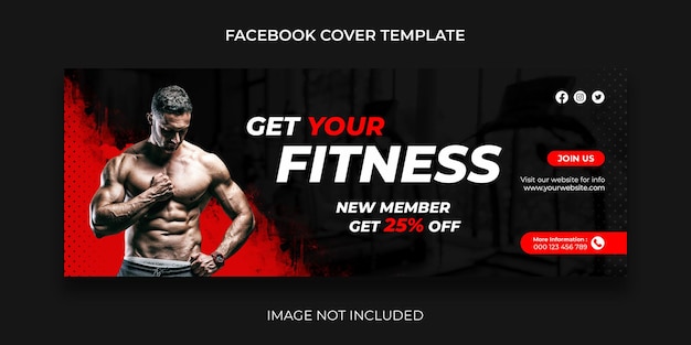 Copertina di facebook fitness post sui social media e banner web