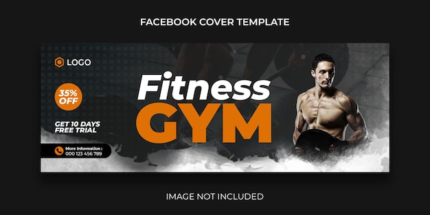 Fitness facebook omslag social media post en webbanner