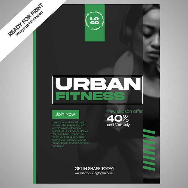 Fitness flyer a4 minimal design