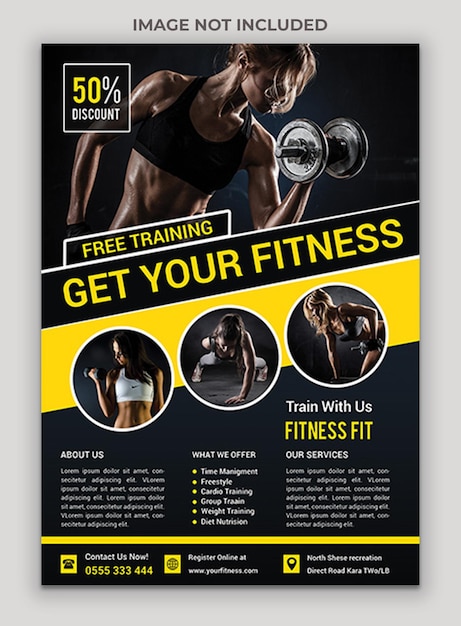 PSD fitness flyer sjabloon