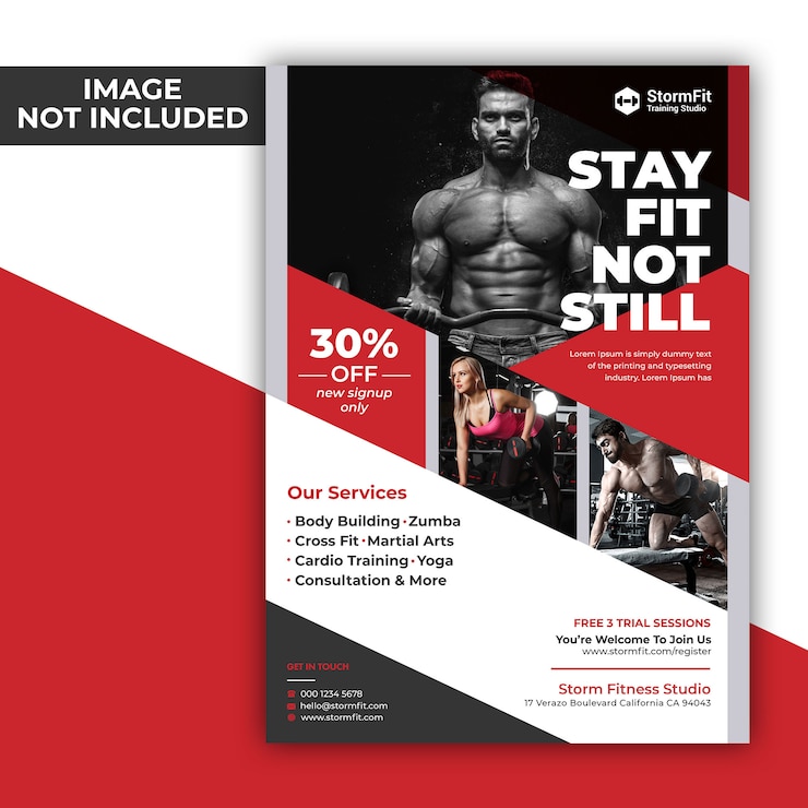 PSD fitness flyer
