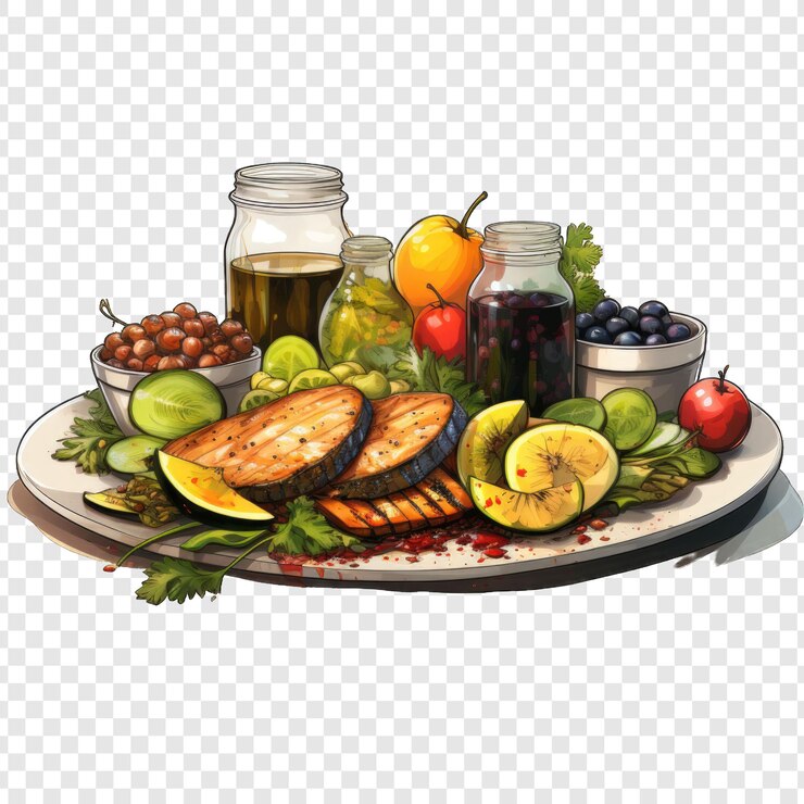 PSD 健身食品孤立式 png 与白色背景生成式 ia