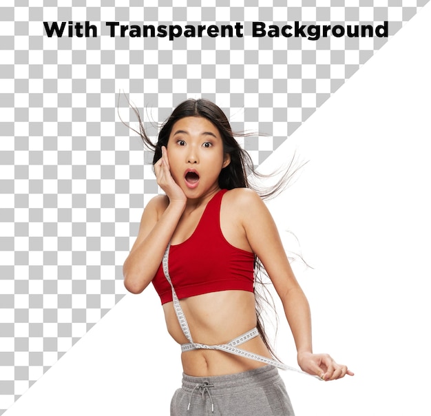 fitness freak female model on transparent background