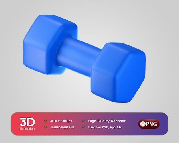 Fitness e palestra icone 3d dumbbell