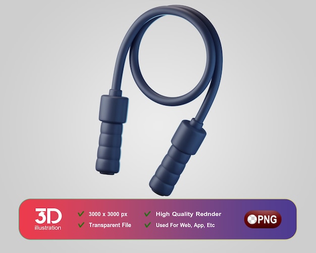 PSD fitness and gym 3d icons skipping rope