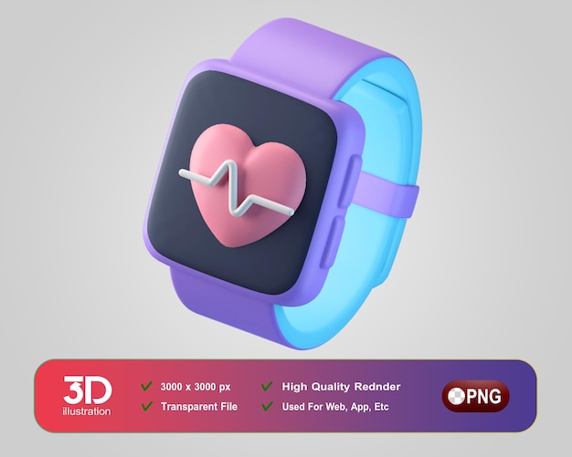 Fitness and Gym 3D Icons Smart watch