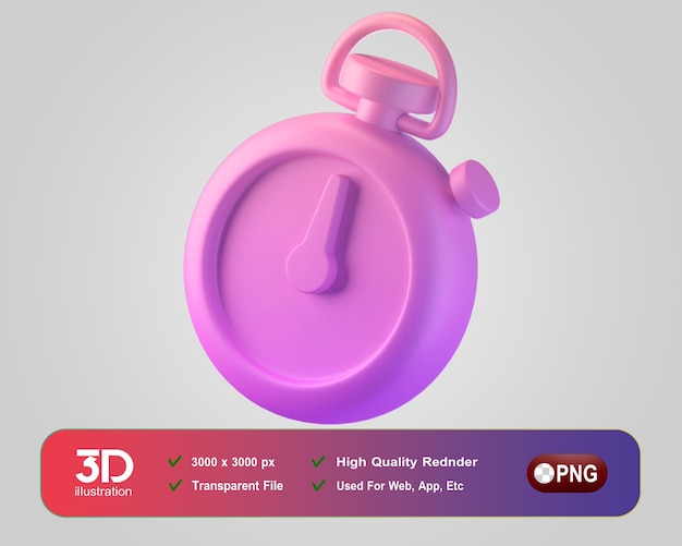 Fitness and gym 3d icons stop watch