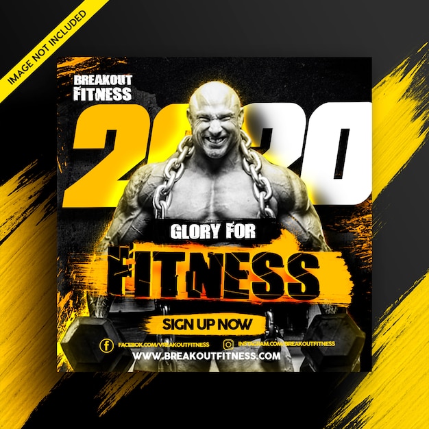 Fitness gym banner ad flyer