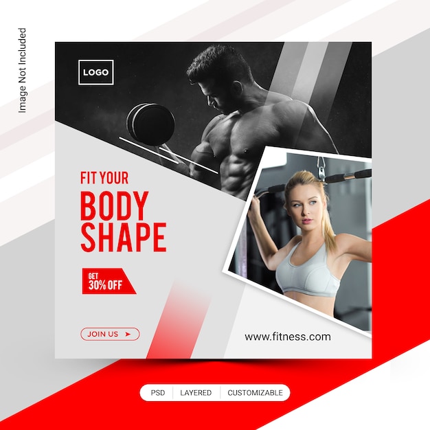 Fitness gym banner post template