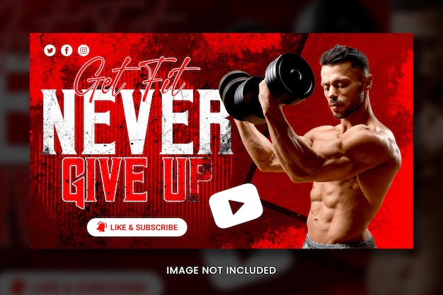 Fitness gym banner youtube thumbnail