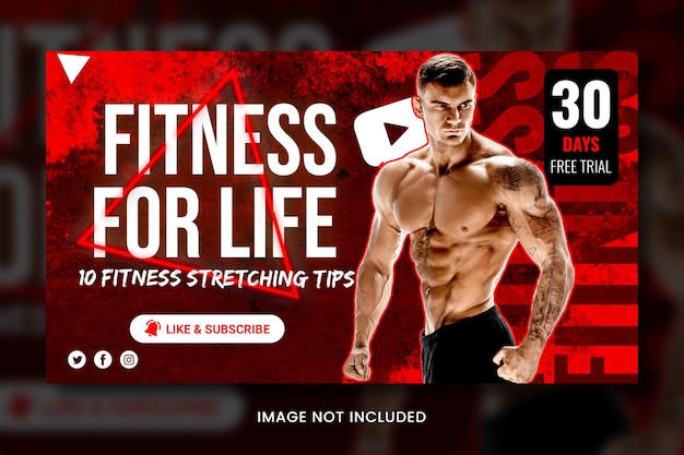 Fitness gym banner youtube thumbnail