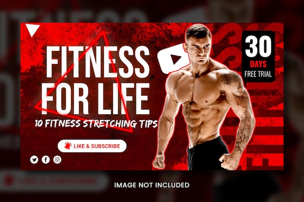 Premium PSD | Fitness gym banner youtube thumbnail