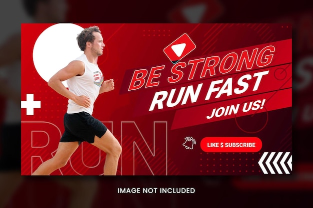 PSD fitness gym banner youtube thumbnail