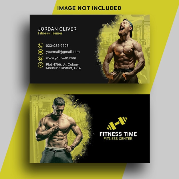 PSD fitness gym business card psd template