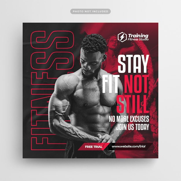 PSD fitness gym flyer social media post and web banner template