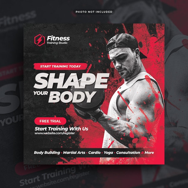 Fitness gym flyer social media post web banner