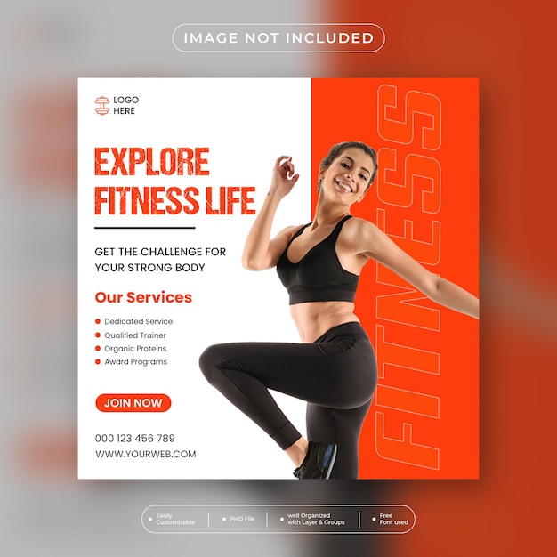 Fitness gym flyer social media post web banner