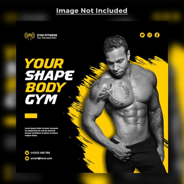 Fitness gym flyer social media post web banner