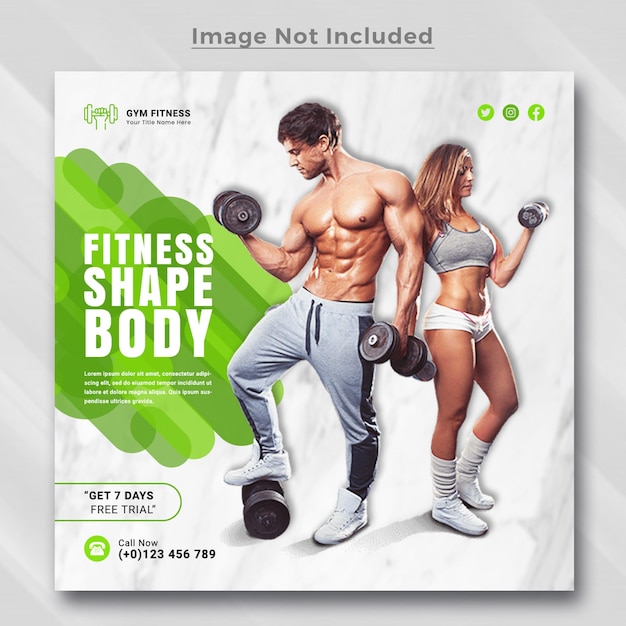 Fitness Gym Flyer Social Media Post Web Banner