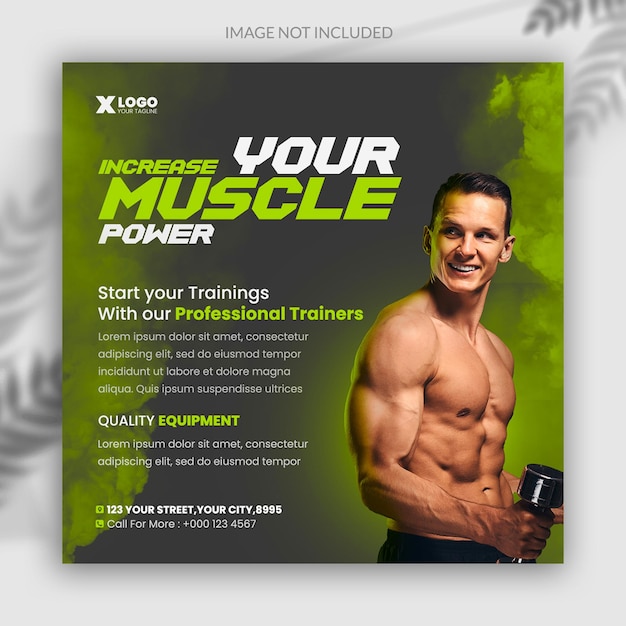 PSD fitness gym flyer template