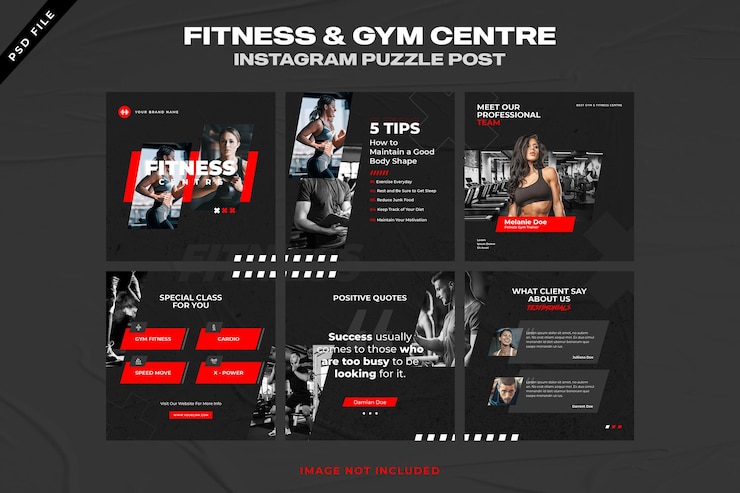PSD fitness amp gym instagram post sjabloonontwerp