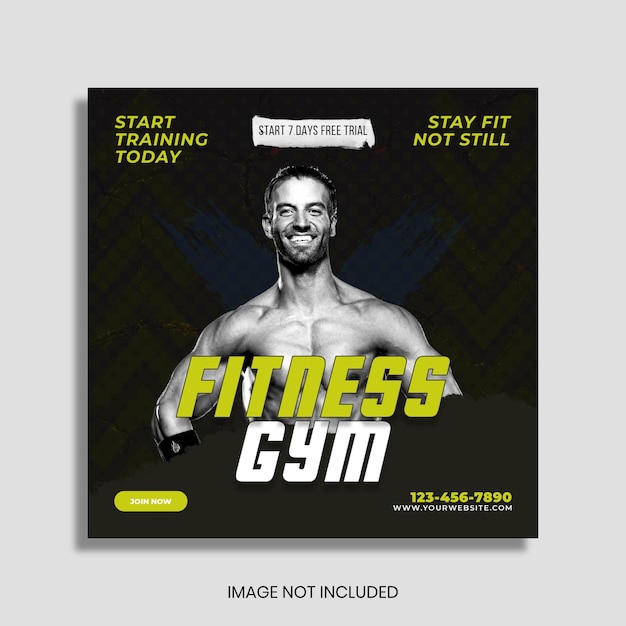 PSD fitness gym social media post template