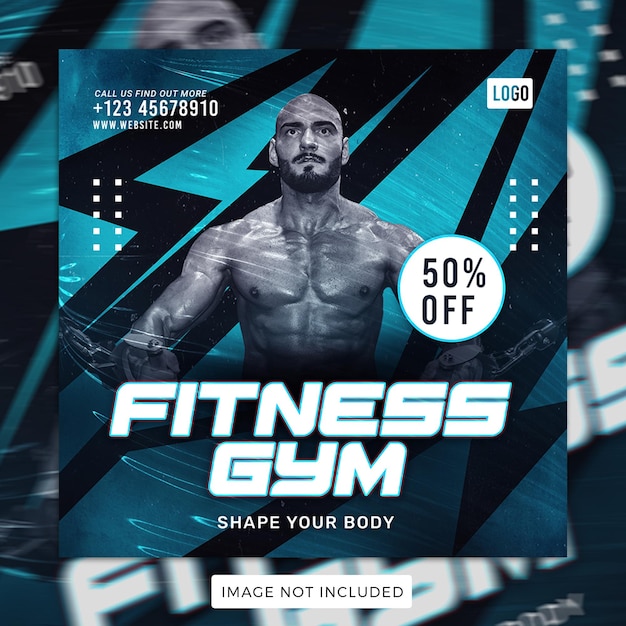 Fitness gym social media poster template