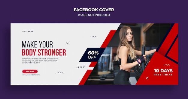 Fitness gym sociale media banner, sjabloon voor spandoek instagram