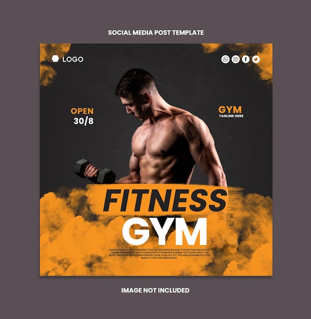 Fitness Gym Szablon Plakatu Mediów Społecznościowych